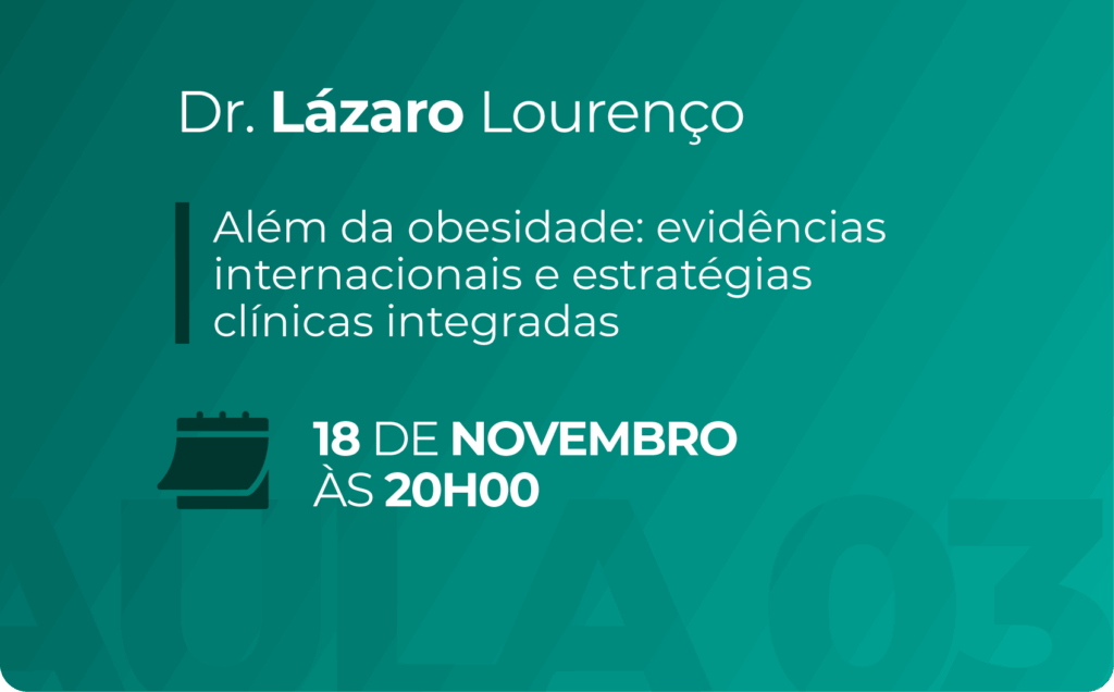 Programação da Black Injetáveis sobre obesidade, marcada para 18 de novembro às 20h00.